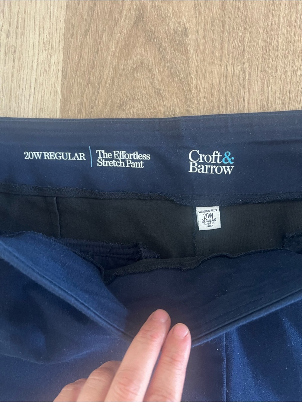 Croft & Barrow Womens The Effortless Stretch Pant 20 R Navy Blue Pull On Stretch - Picture 4 of 4